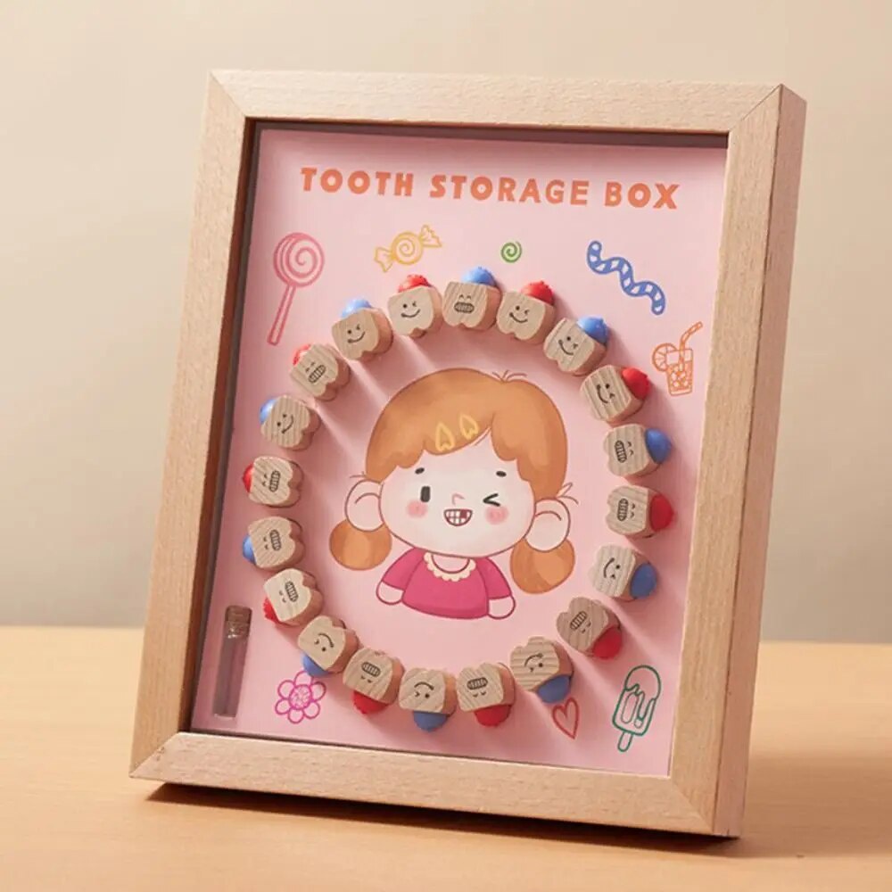 Frame Milk Teeth Organizer Keepsake Infant Souvenir Case Teeth Storage ...