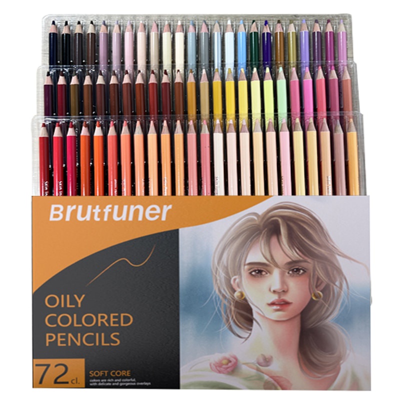 Brutfuner 26/50/72 Colors Wood Skin Tone Colored Pencils set Soft Core