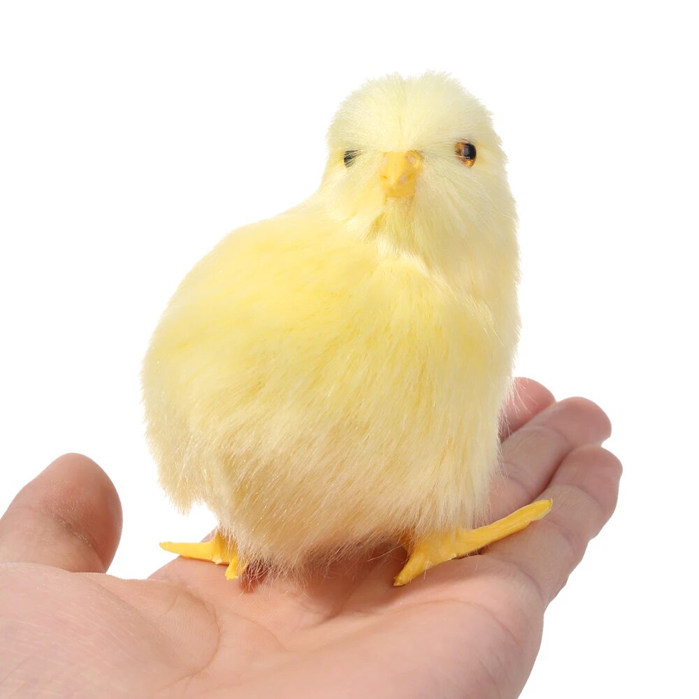 74u Easter Plush Chick Simulation Furry Chicken Lifelike Bird Kids Toy 