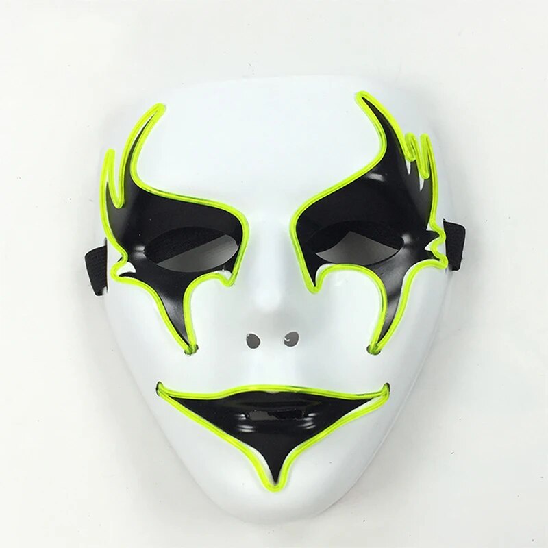 85F Neon Light Anime Mask Cosplay Scary Ghost Festive Party Decoration