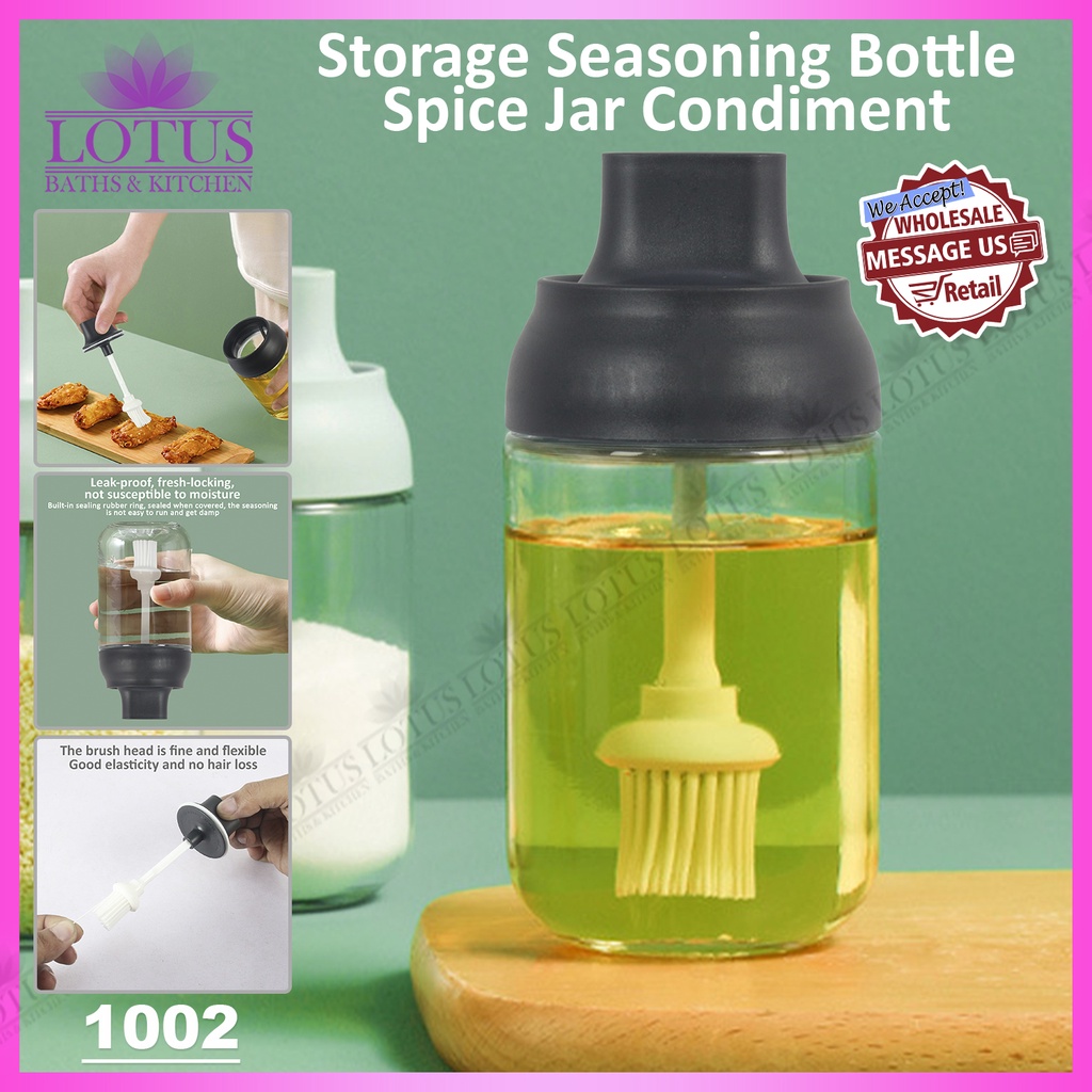 Lotus Baths 1002 250ml Glass Jar Spice Containers Condiment Salt Oil ...