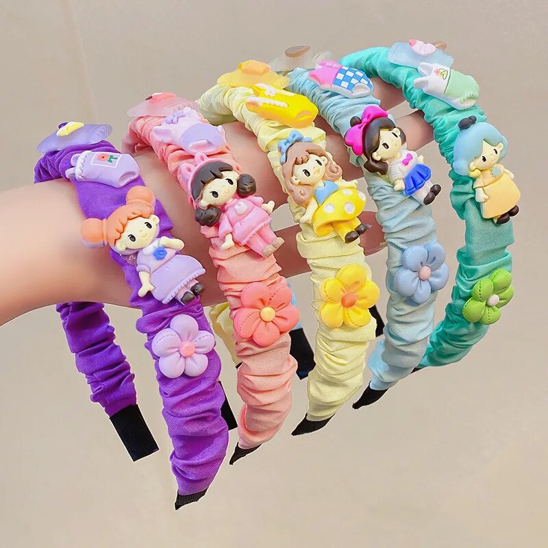 13M Children Cartoon Flower Princess Hairbands Girls Hair Accessories ...