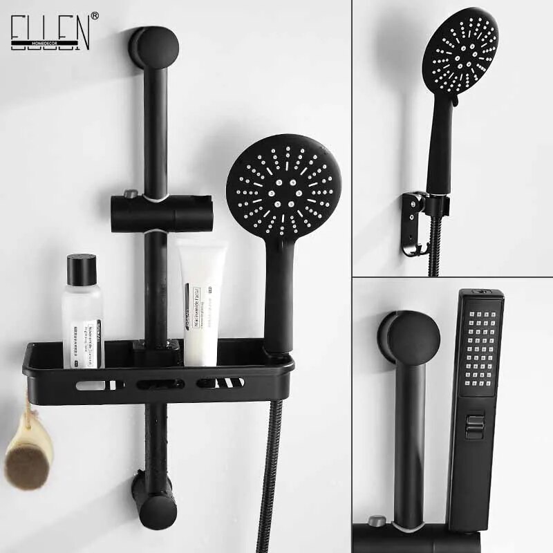 ELLEN Black Shower Sliding Bar Wall Mounted Shower Bar hand Shower ...