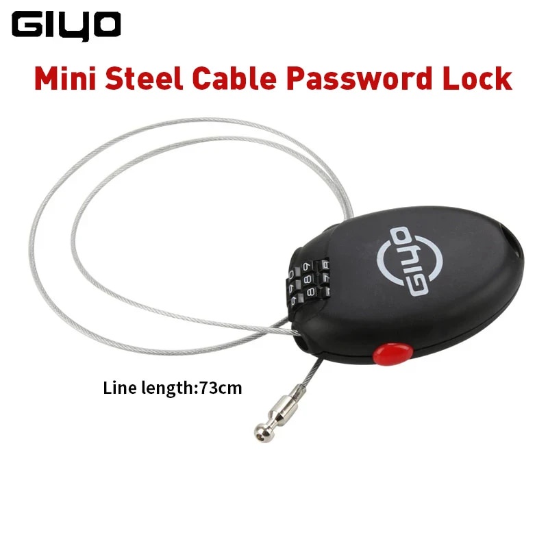GIYO Bicycle Mini Password Lock Telescopic Wire Rope Steel Cable Code ...