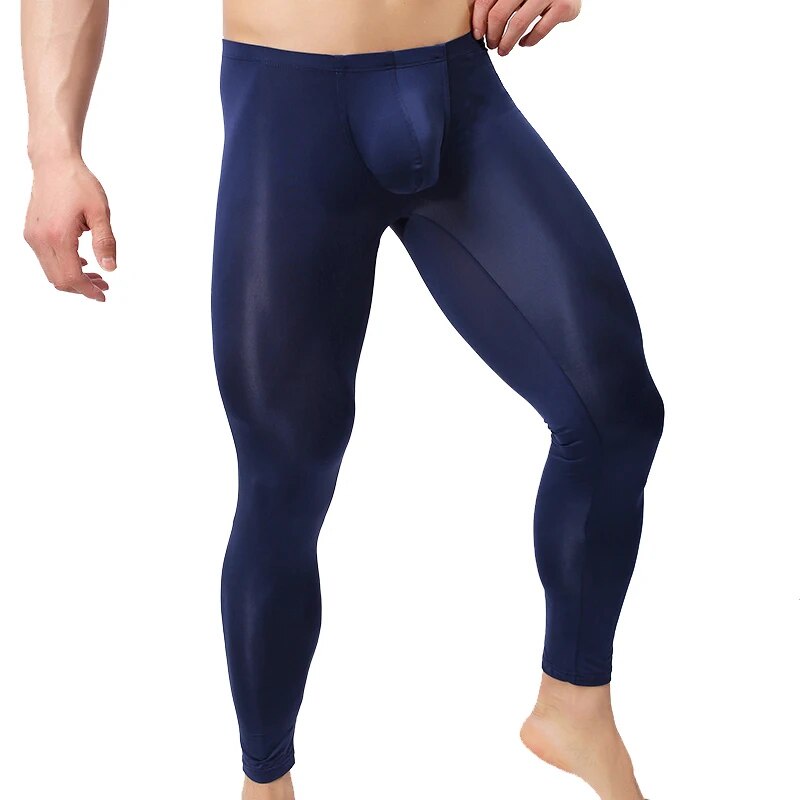 14Y Men Long Johns Ultra-thin Ice Silk Underwear Sexy Penis Pouch ...