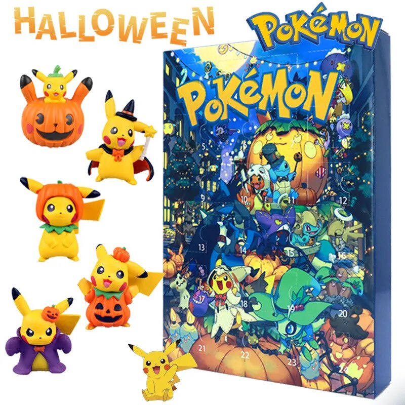 57a 24pcs New Pokemon Halloween Advent Calendar Countdown Mystery Box