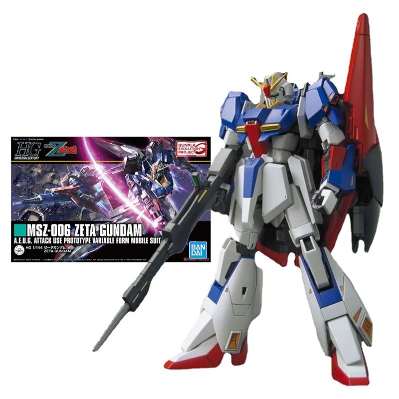40K Bandai Gundam Model Kit Anime Figure HGUC 1/144 MSZ006 ZETA Gundam