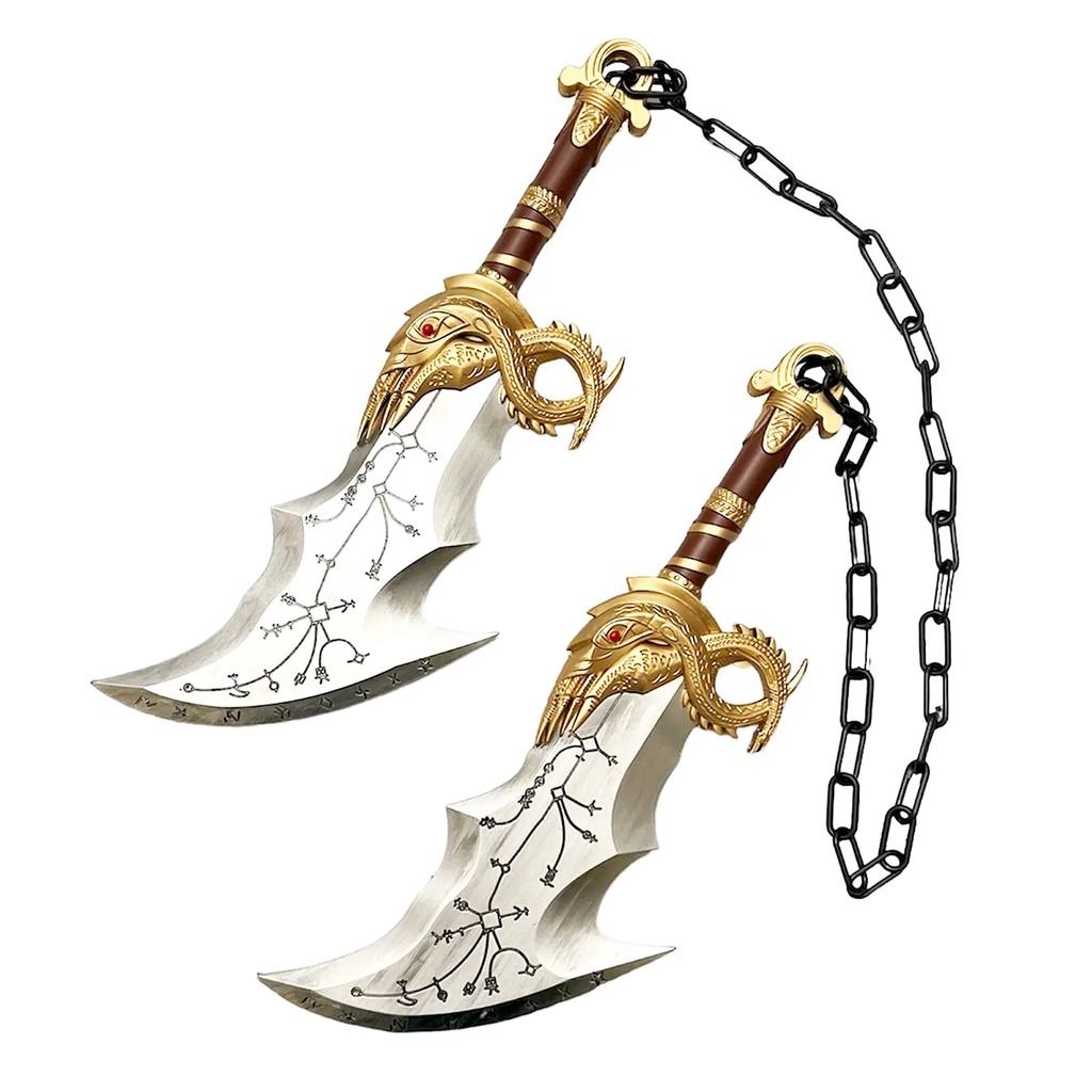 17" Medieval Kratos Fully Upgraded Blades of Chaos Foam Sword Cosplay