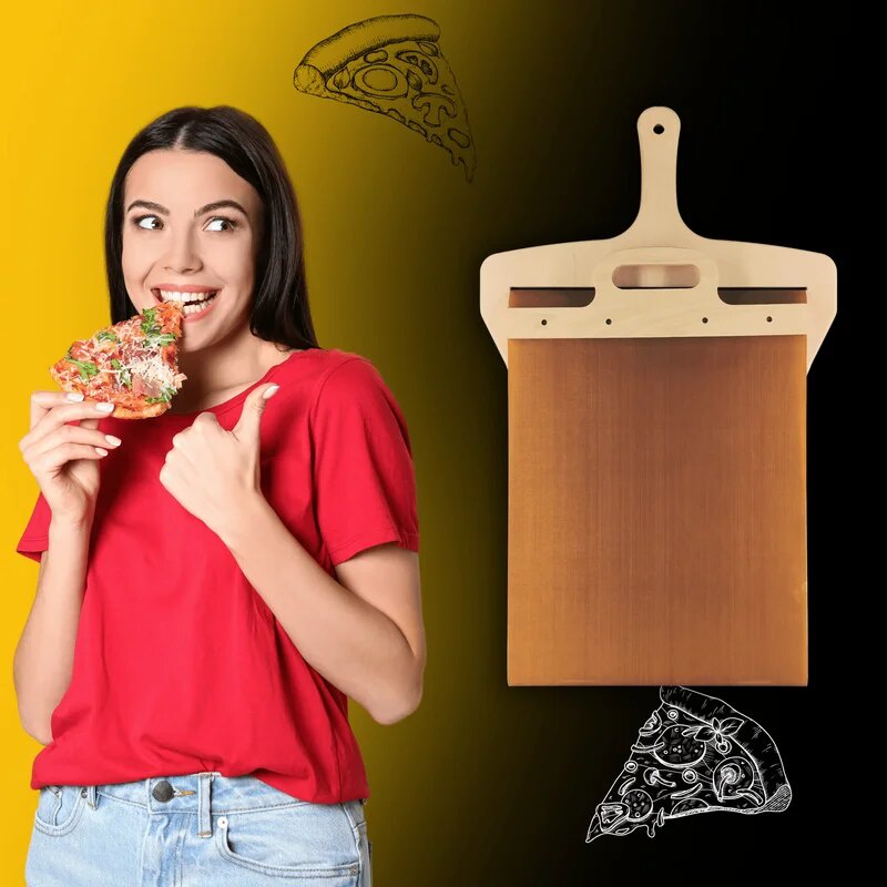 Wooden Sliding Pizza Peel Nonstick Pizza Tray Pizza Transfer Shovel
