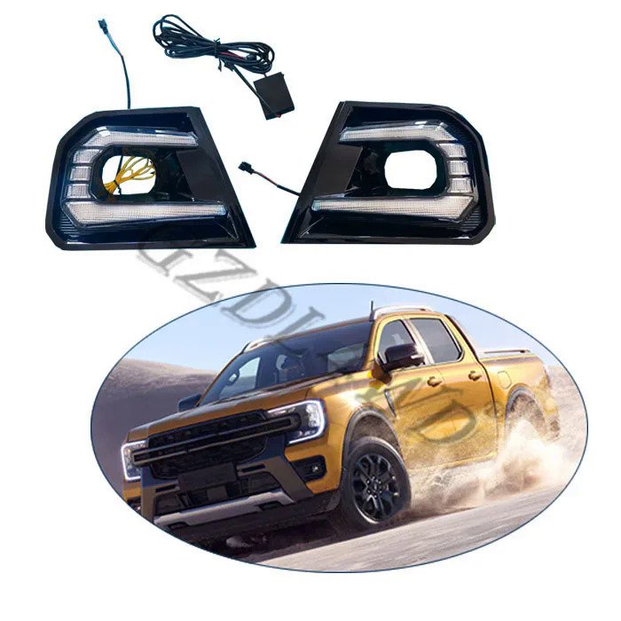 GZDL4WD LED DRL Car Daytime Running Lights For Ranger T9 Wildtrak 2023
