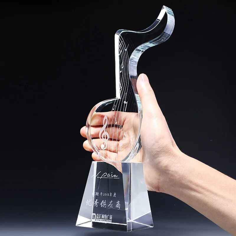 47s Crystal trophy custom clef music note trophy music competition ...