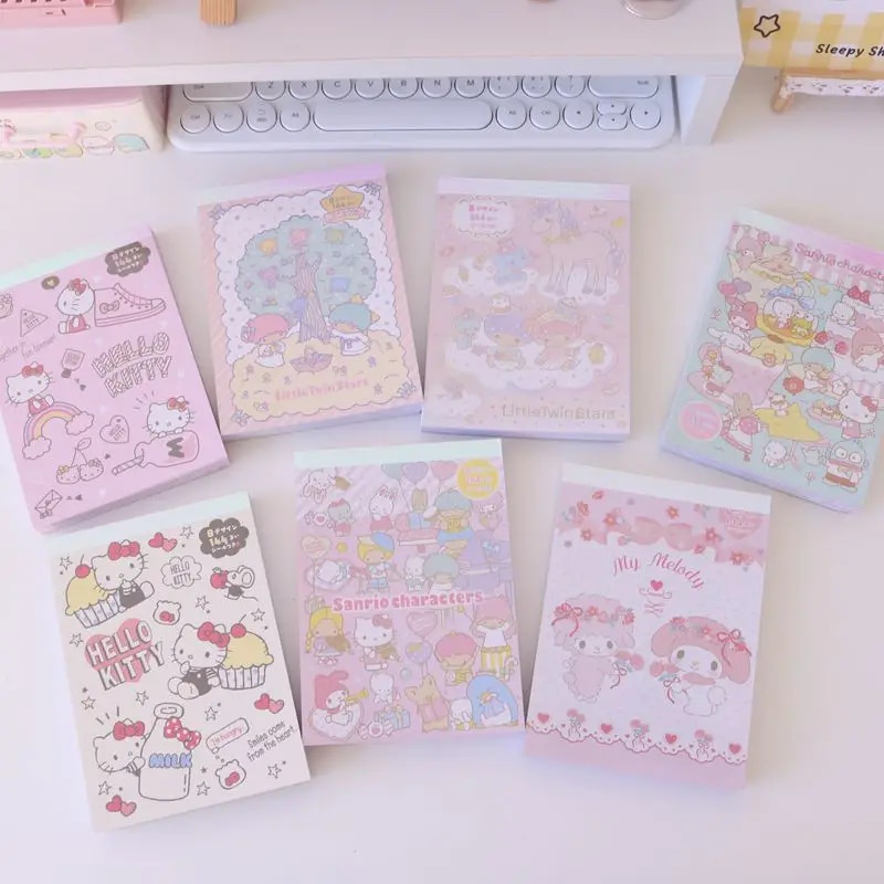 32K Kawaii Cinnamoroll Kuromi My Melody Coloring Page Sticky Note Pad ...