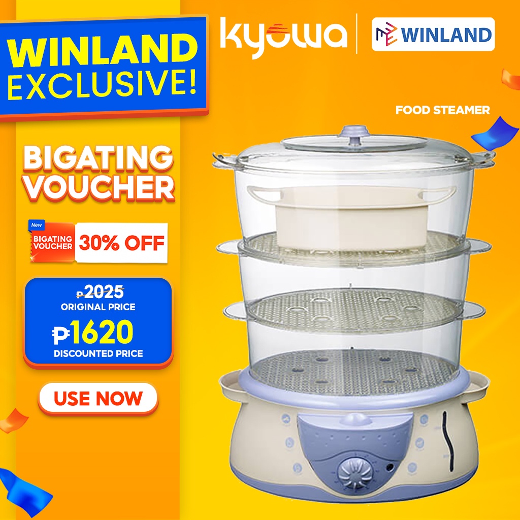 [6012]KYOWA 3 Layer Electric Food Steamer with FREE Food Tray and Rice