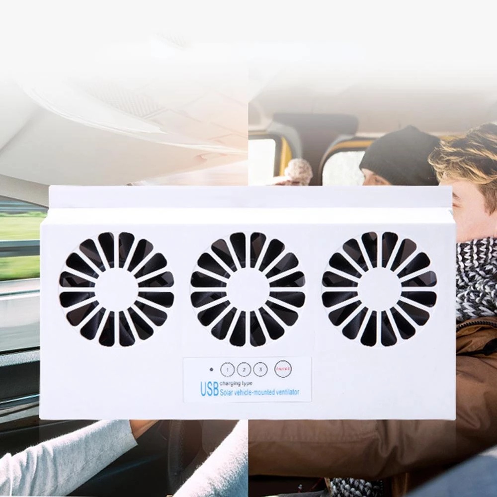E-18th new Car Solar Powered Cooler Front/Rear Window Radiator Exhaust ...