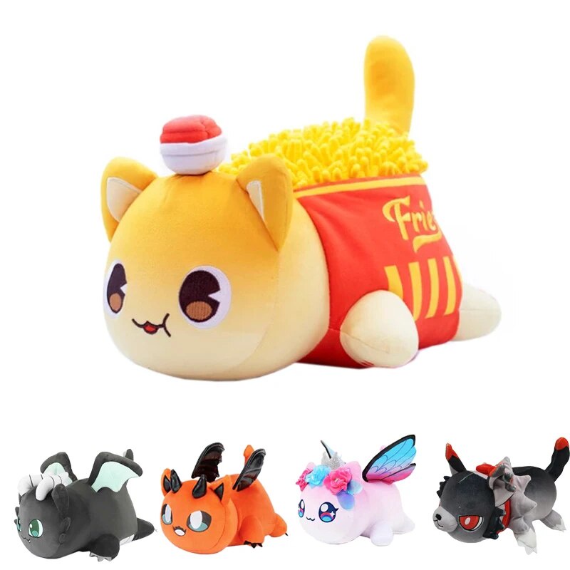 87y Aphmau Meows Cat Plush Toy Soft Meemeow Stuffed Donut Cat Plushes Kawaii French Fry Cheese 2794