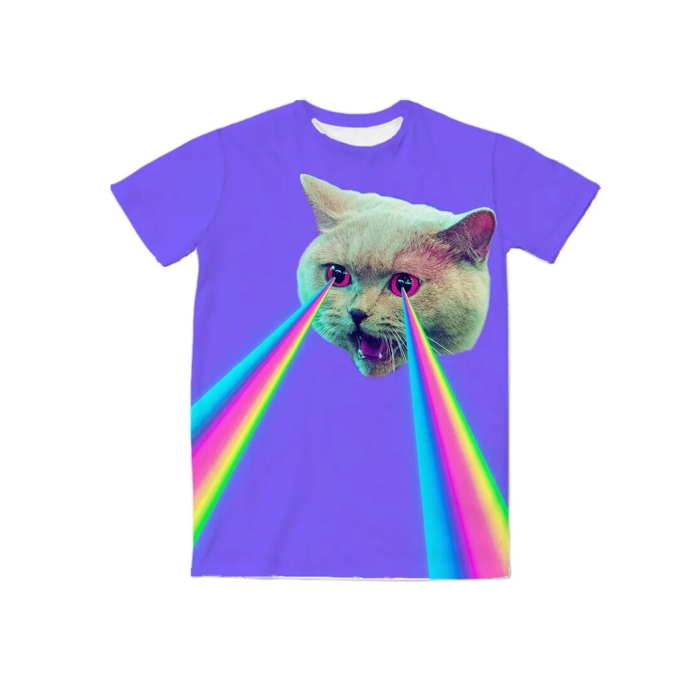 13Y REAL American US SIZE Trippy Cool Cat Custom made 3D Sublimation ...