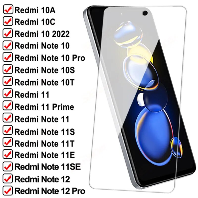 9D Tempered Glass For Xiaomi Redmi 11 Prime 10A 10C Screen Protector