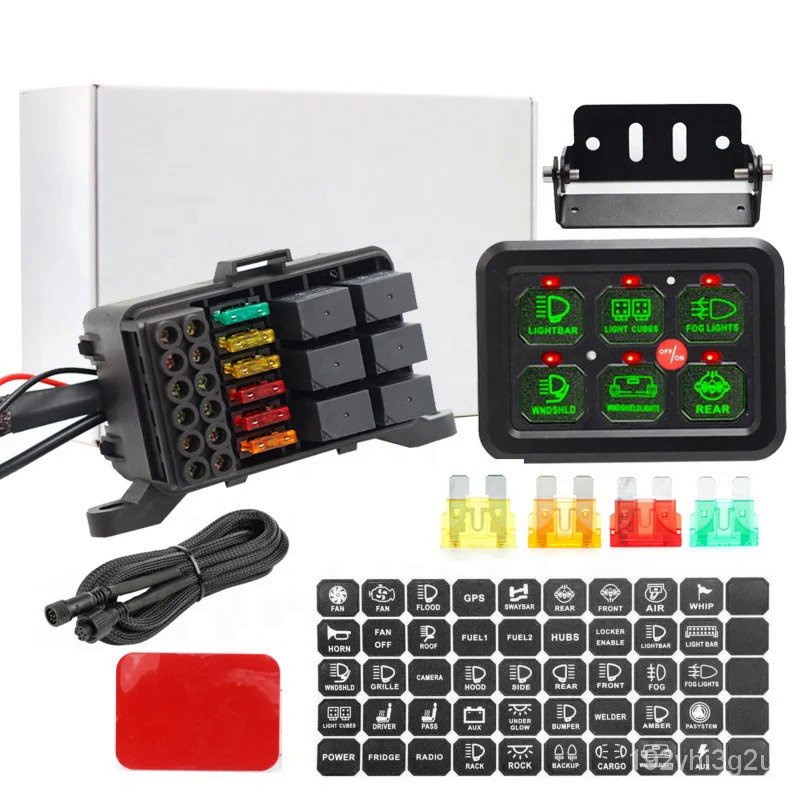 NEW universal Eight Gang Panel Switch 6 Gang LED Switch Panel Slim ...
