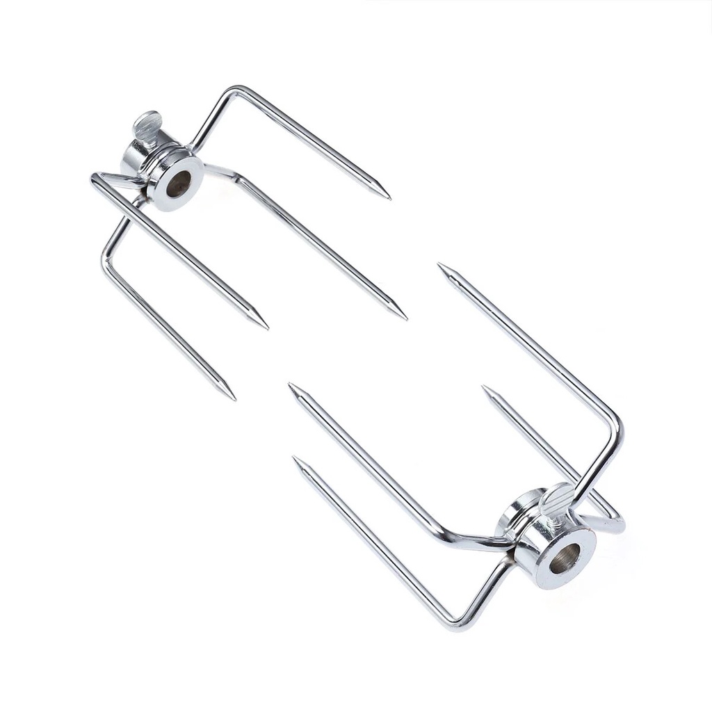 Bbq Grill Rôtisserie Meat Fork Clip, Chicken Fork Kebab en acier