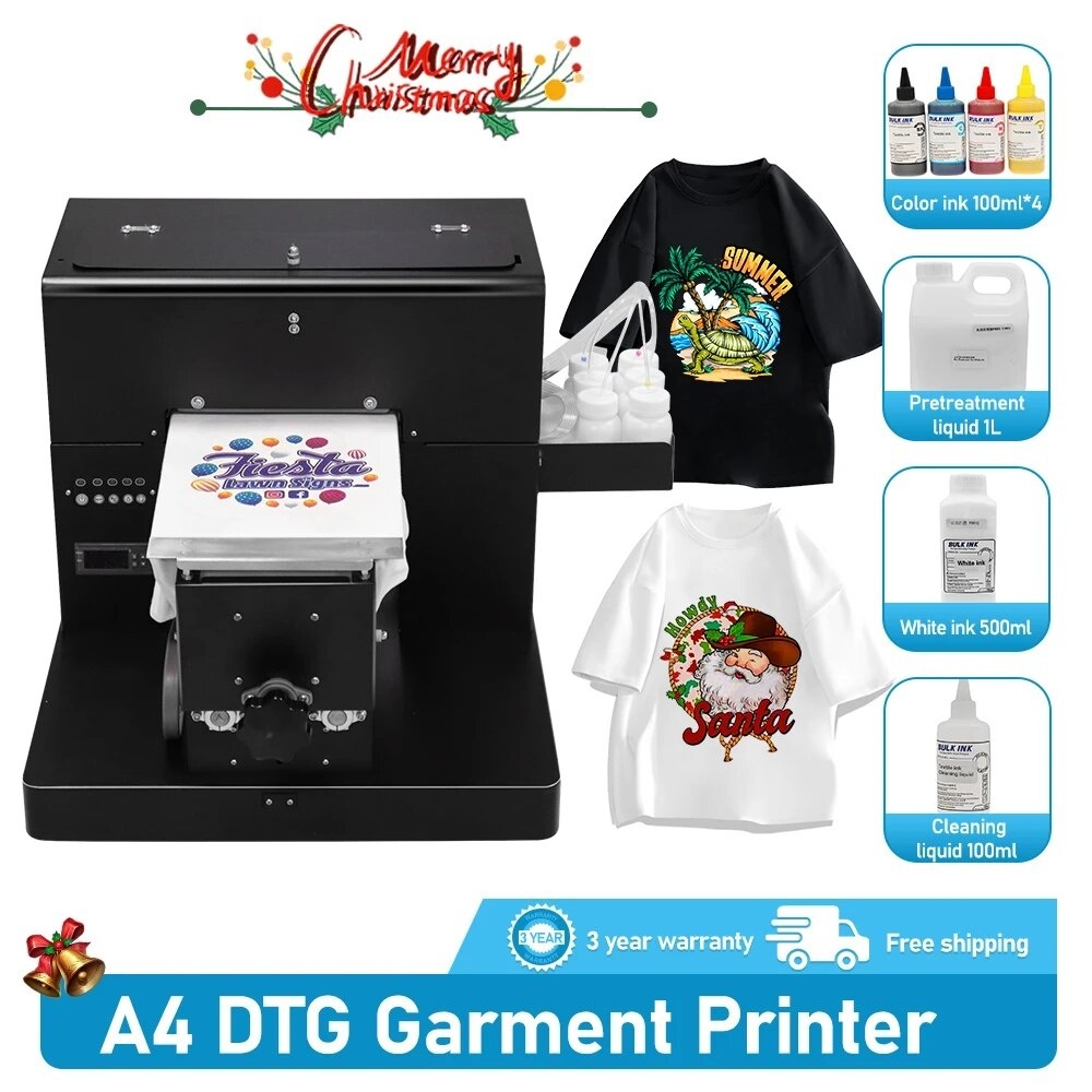 ♜A4 DTG Garment Printer A4 DTG Flatbed Printer Direct Print to T-shirt ...