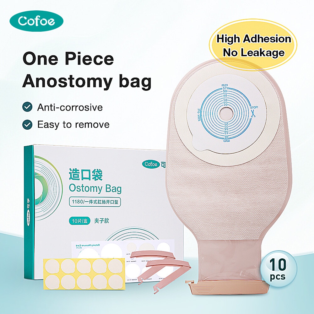 Cofoe 10pcs Onepiece System Colostomy Stoma Bag Pouch Ileostomy Ostomy Bag Cut Size 20mm60mm 