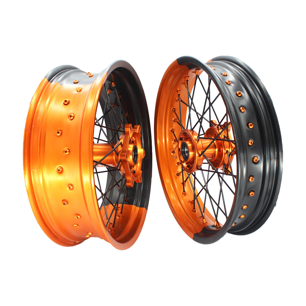 New Product Anodized double Color Motorcycle Wheels Super Motard wheels ...