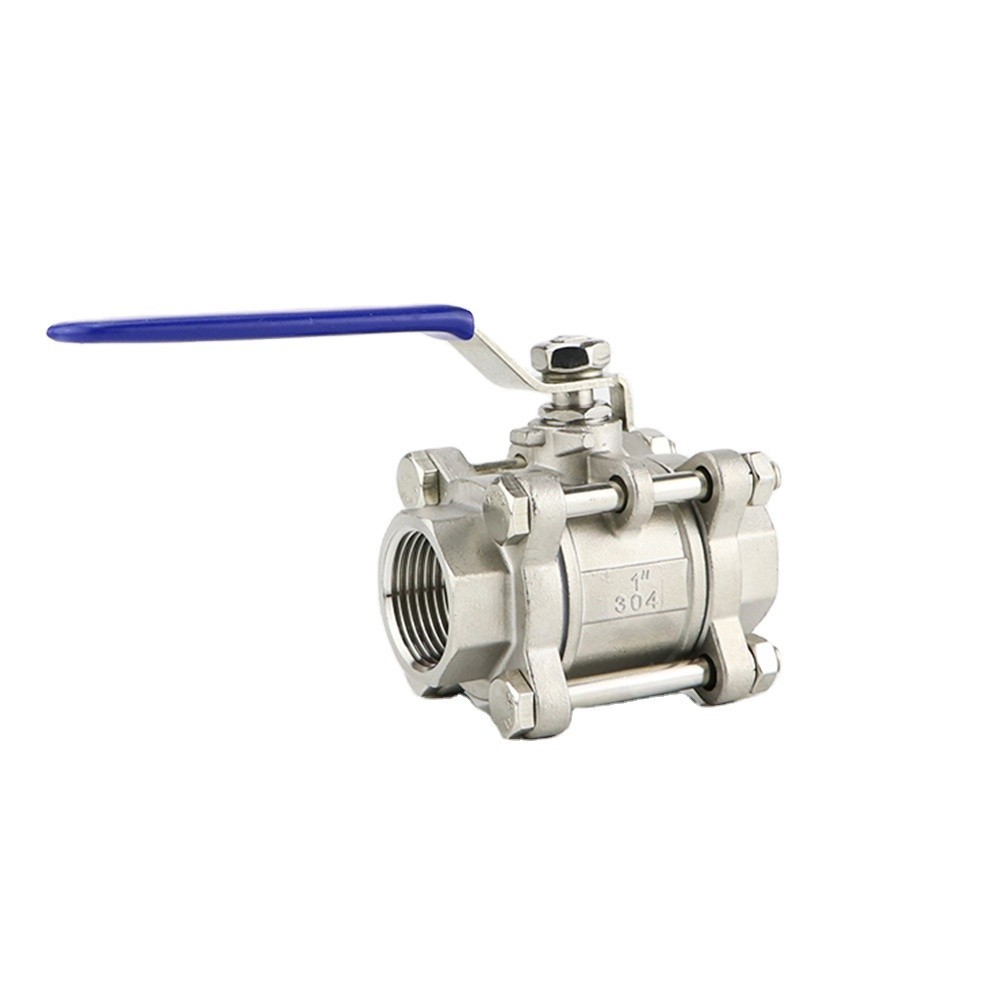 Three piece 304 stainless steel ball valve 3PC high pressure screw ...
