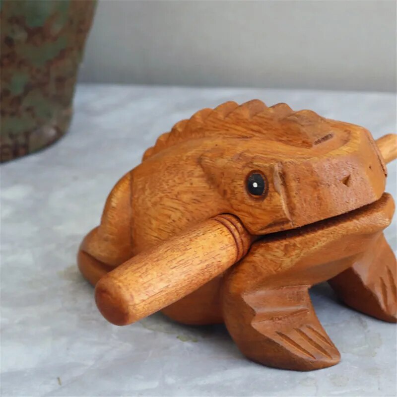 Wooden Animal Lucky Frog Toy Money Frog Clackers Kids Musical ...