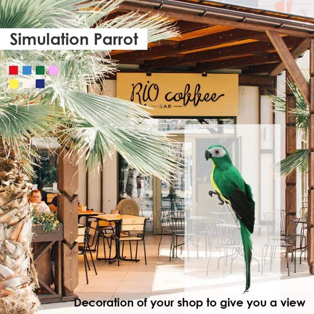 25 CM Simulation Parrot Miniature Landscape Ornament Parakeet Model ...