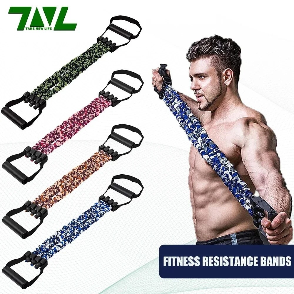 Bench Press Resistance Bands Removable Chest Expander Pushups Muscle
