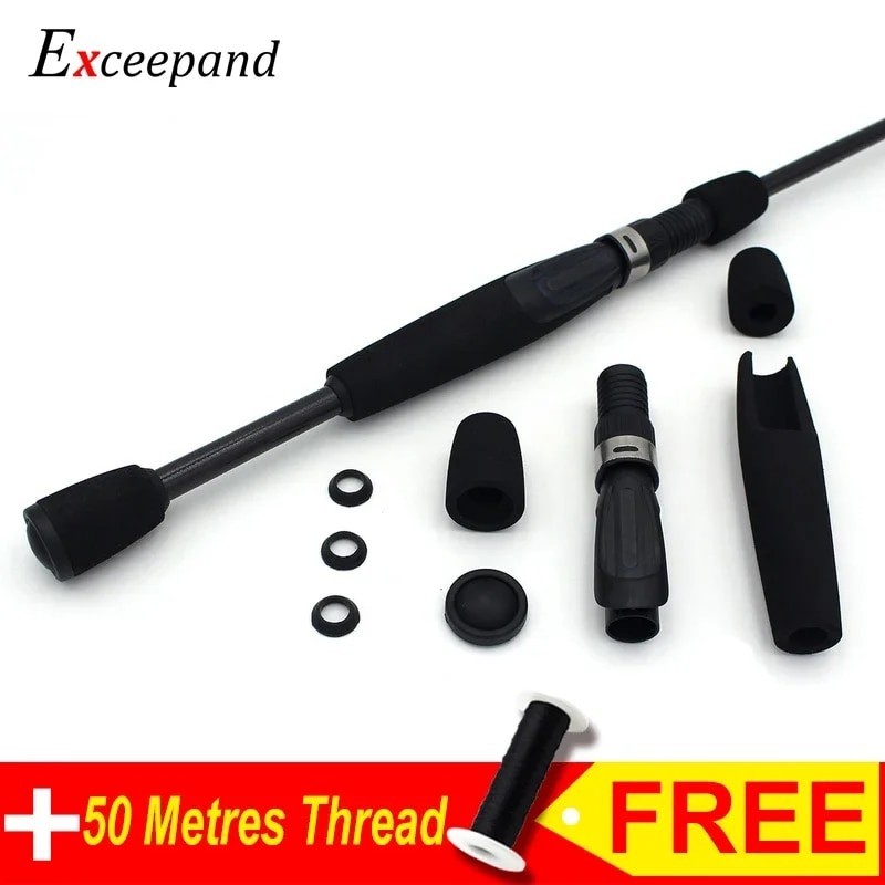 Exceepand Black EVA Foam Spinning Split Fishing Handle Grips Pole ...