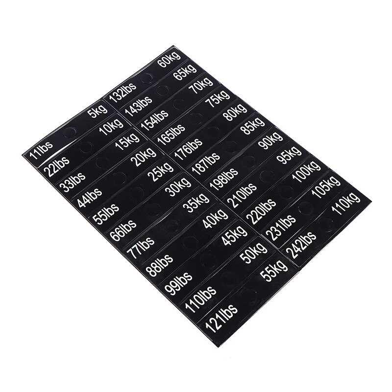 1Sheet Weight Stack Labels, White Numbers On Black Background Weight ...