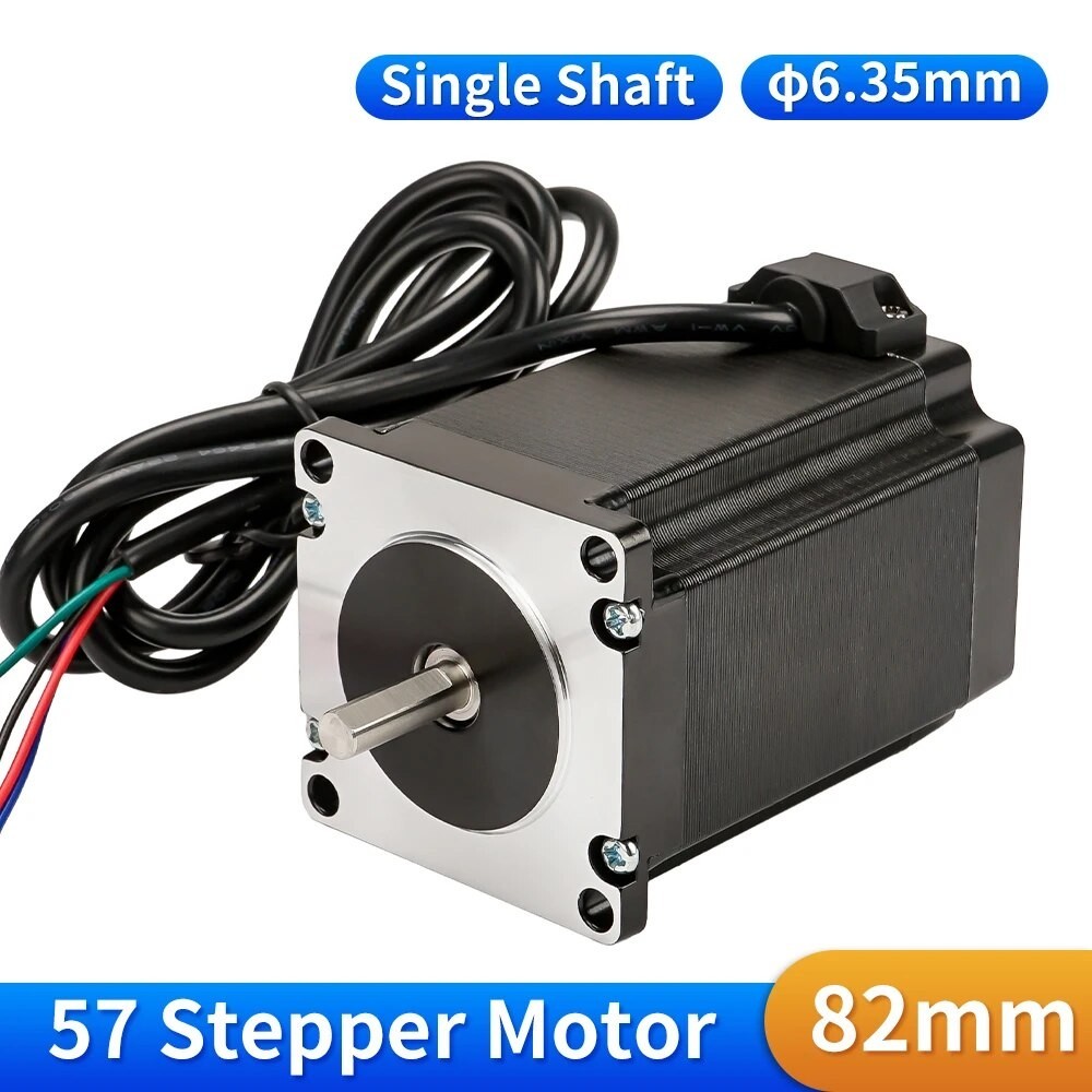 Nema23 82mm Single Axis 6.35mm 57 Stepper Motor 57HS82 4A 2.2Nm 57BYGH ...