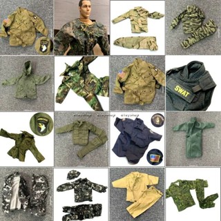 1/6 Female Soldier Military Uniform Clothes Model Set For 12