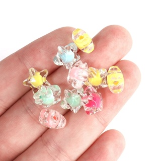 ☽Linsoir 50Pcs/Lots Fashion Acrylic Star Spacer Beads for Jewelry ...