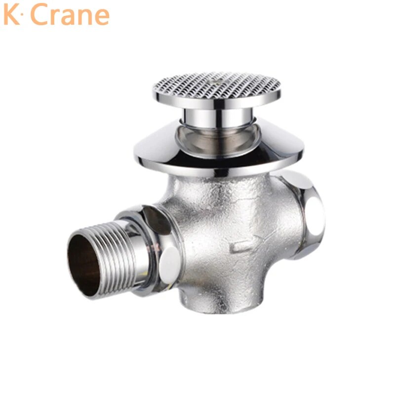 ☪Toilet Flush Valve Bathroom Toilets Chrome Urinal Flushing Valves Foot