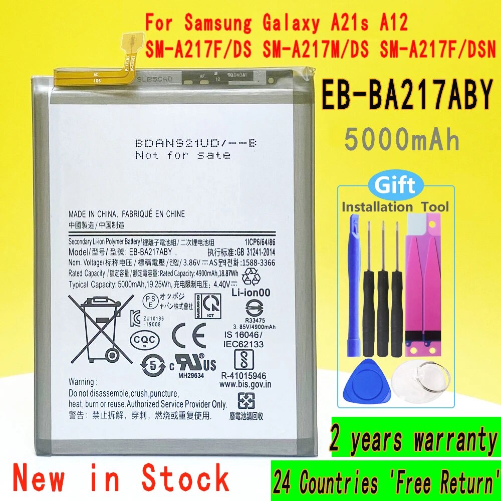 ☻New EB-BA217ABY 5000mAh Battery For Samsung Galaxy A21s A12 SM-A217F ...