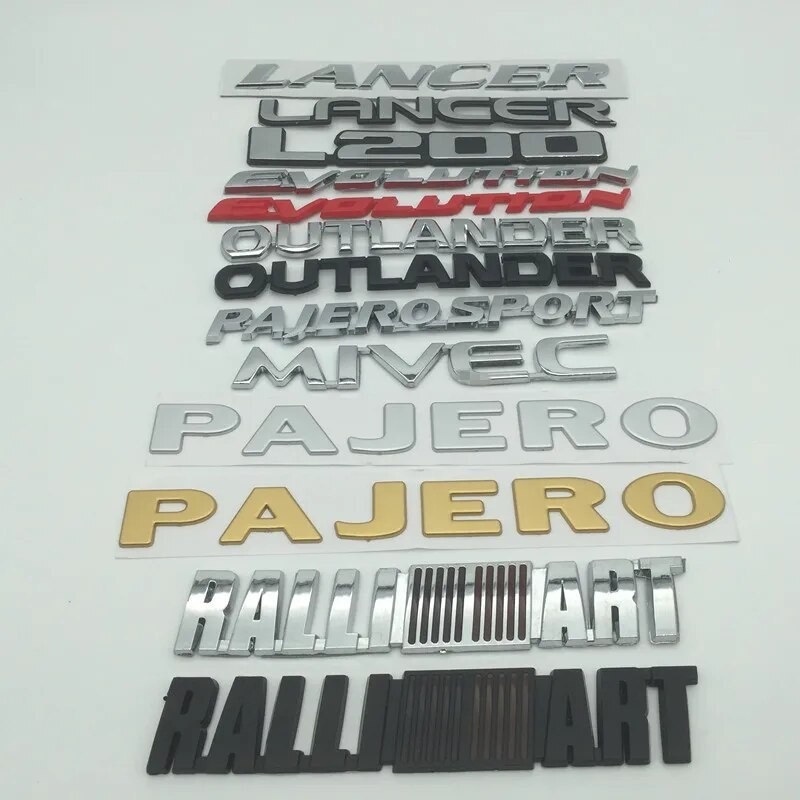 1pcs 3D ABS LANCER L200 MIVEC EVOLUTION PAJERO OUTLANDER car Letter ...