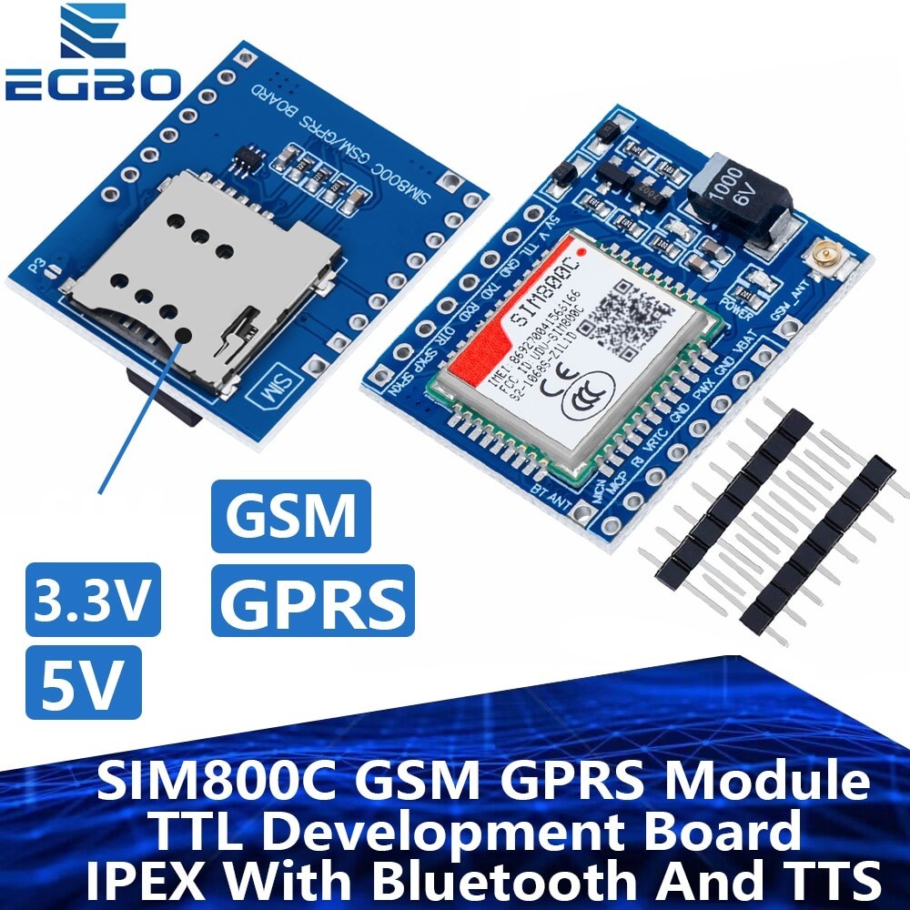 SIM800C GSM GPRS Module 5V/3.3V TTL Development Board IPEX With ...