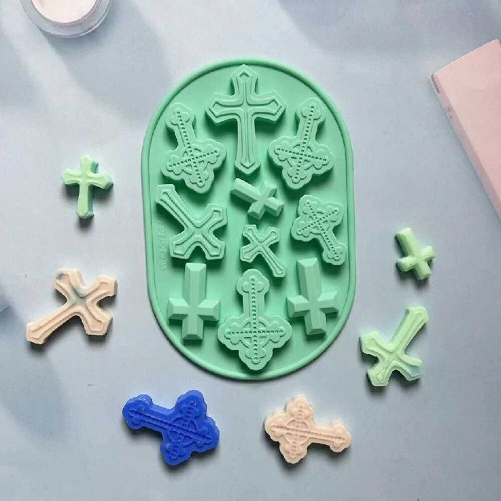 Silicone Cross Mold DIY Baking Tray Chocolate Cake Candy Fondant Baking ...