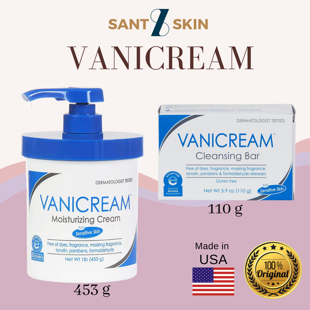 Vanicream Cleansing Bar or Moisturizing Cream for Dry, Sensitive Skin