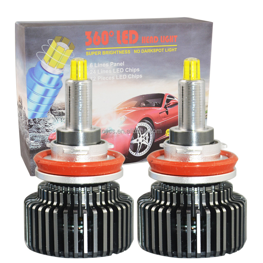 360 degree non-dead corner 6-sided LED car headlight led headlights led ...