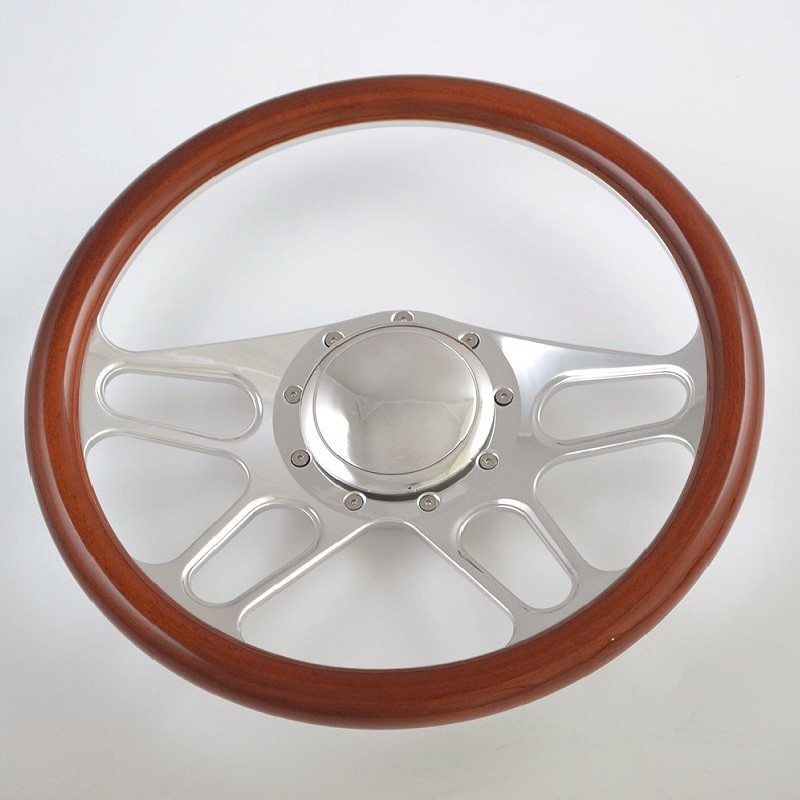 14'' Billet Steering Wheels Burgundy Half Wrap Custom Safari Grand Prix GMC