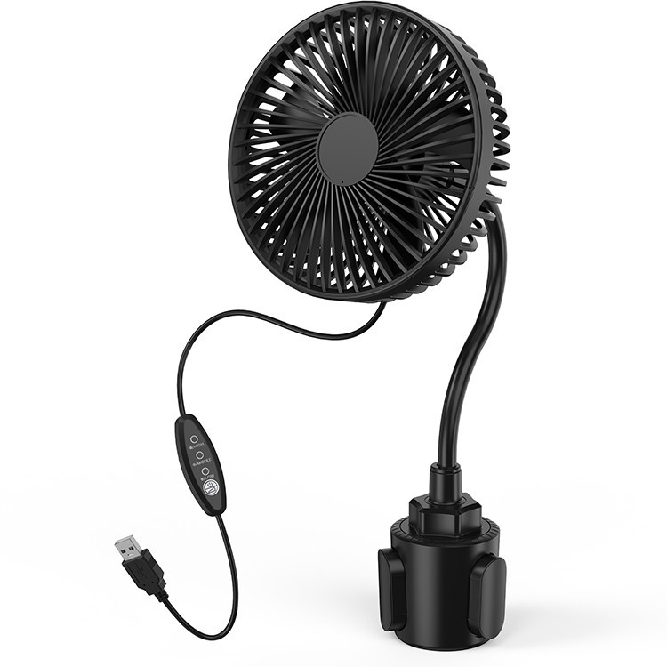 Car Fan USB Powered Electric Car Cooling Fan 3 Speeds Strong Airflow
