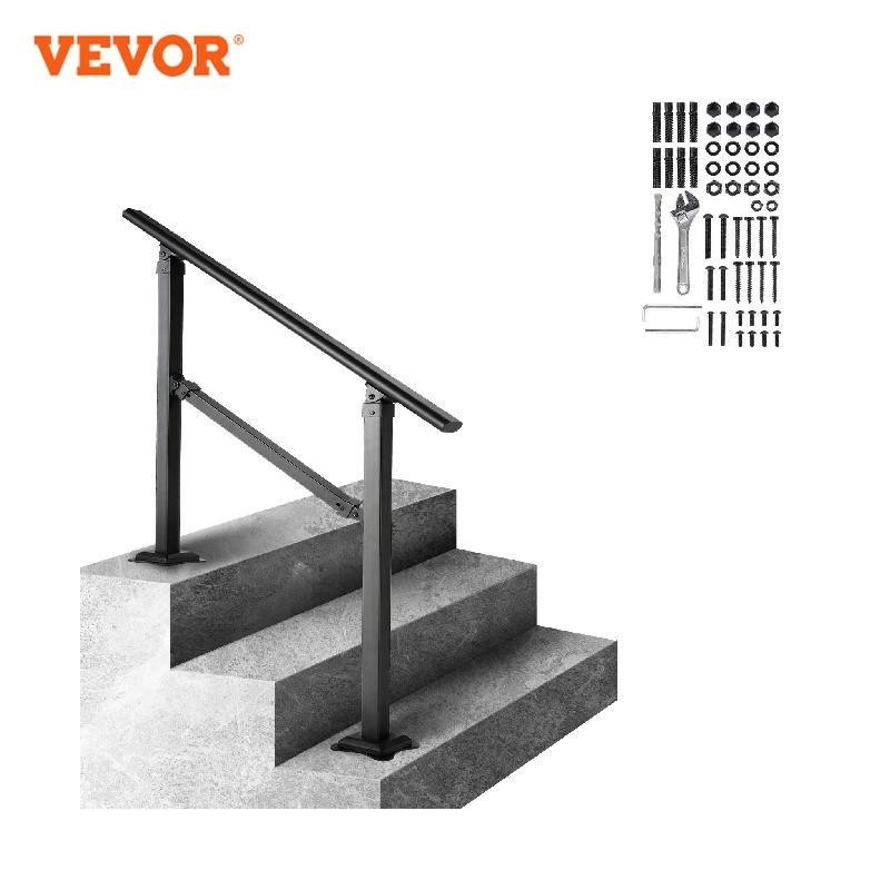 ♚VEVOR 3 ft 3 Steps Stair Handrail Railing 0-50 Degree Adjustable Hand ...