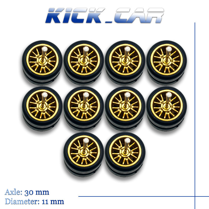 KicarMod 1/64 Wheels Rubber Tires Top Secret Gold for 5 Model Cars ...