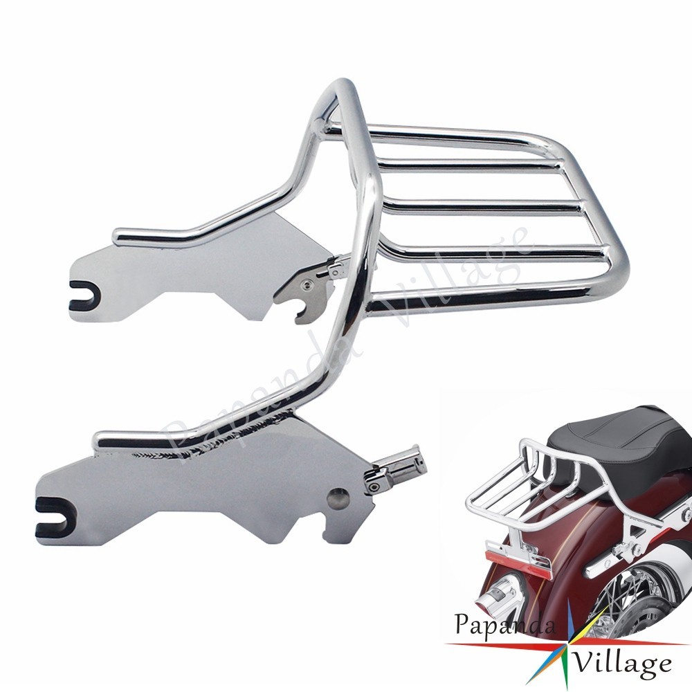 -For Harley Motorcycle HoldFast Two-Up Luggage Rack Chrome for Softail ...