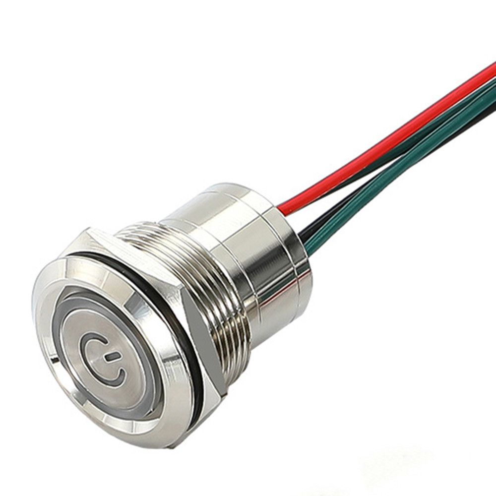 Waterproof 12V 24v Light Self Reset On Off High Current IP68 22mm Metal ...