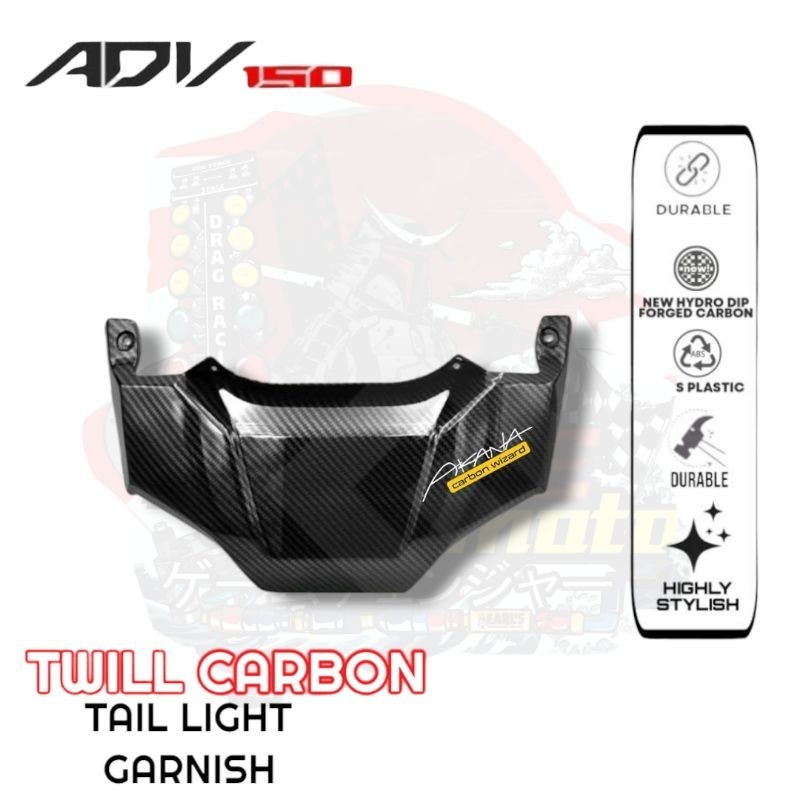 NEW!! Honda adv 150 hydro dip carbon tail light garnish. | Shopee ...