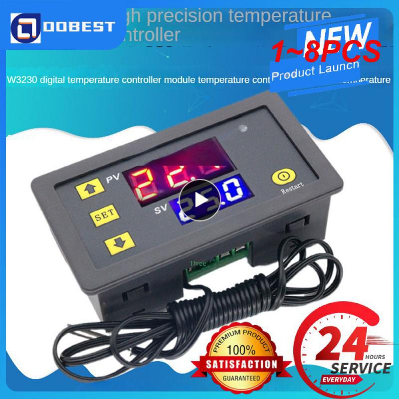 1~8PCS 12V 24V AC110-220V Probe line 20A Digital Temperature Control ...